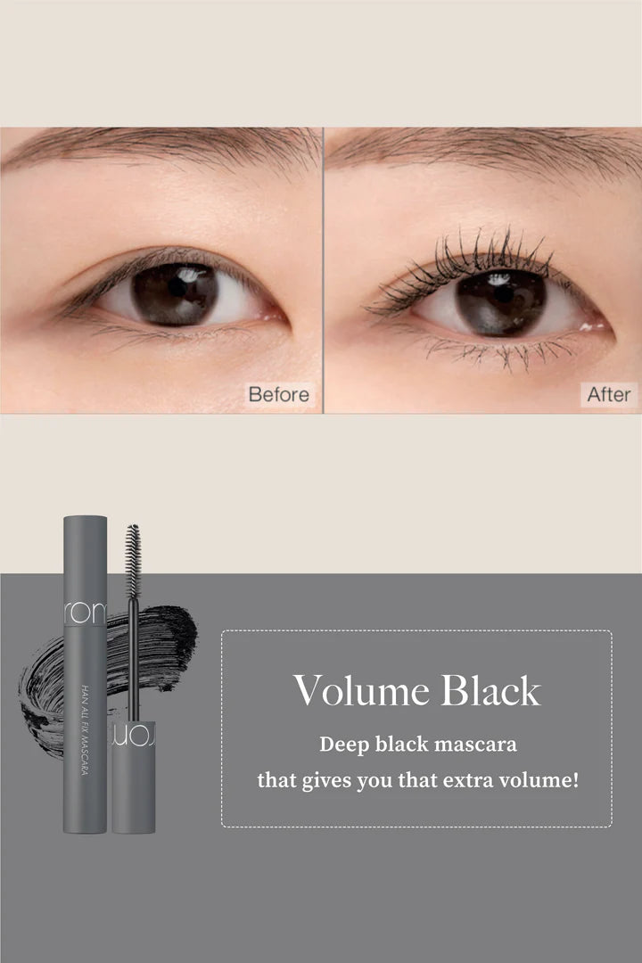 Rom&nd - Han All Fix Mascara - Blakstienų tušas - Juoda spalva- 7g