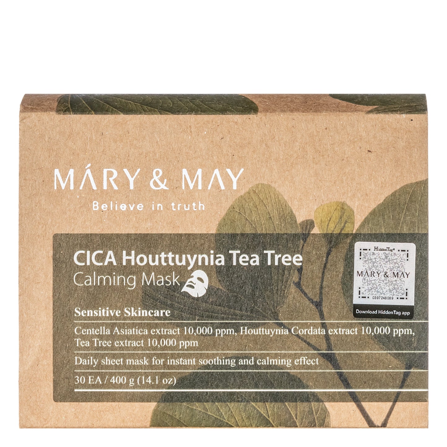 Mary&May - Cica Houttuynia Tea Tree Calming Mask - veido kaukės 30vnt