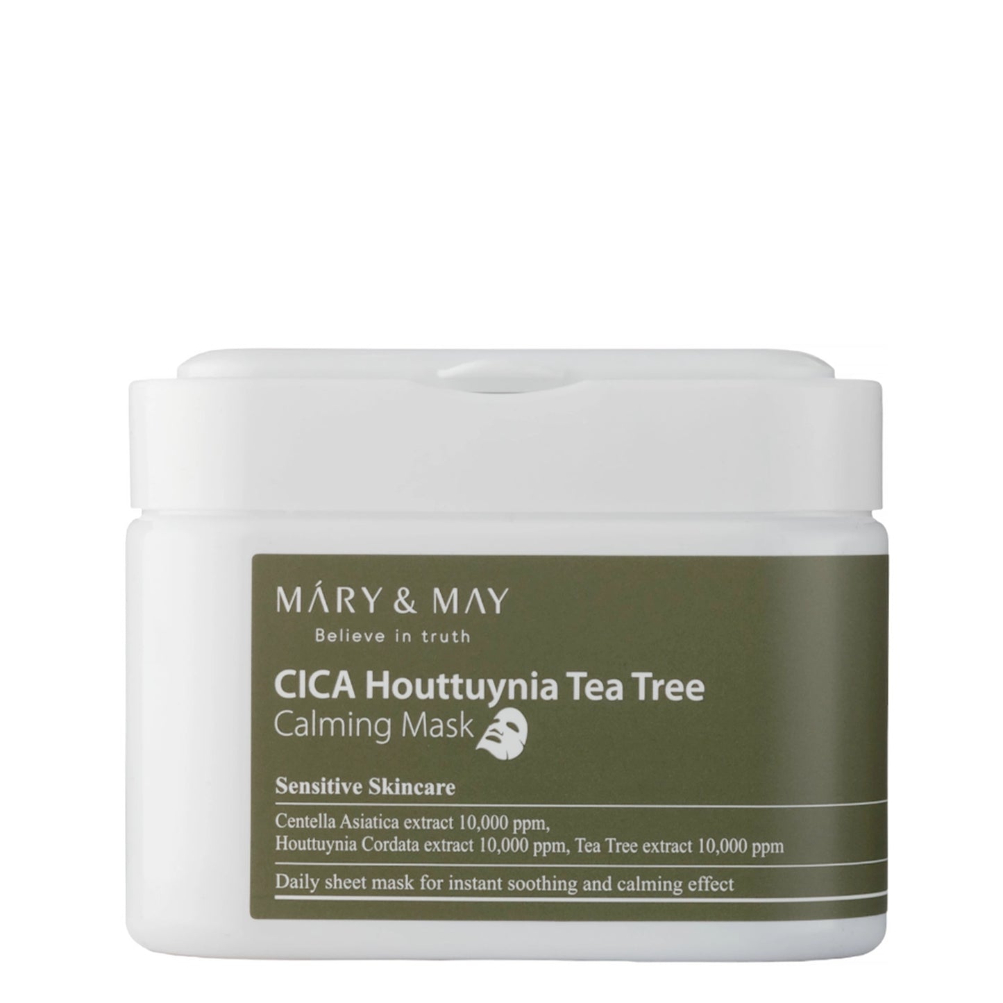 Mary&May - Cica Houttuynia Tea Tree Calming Mask - veido kaukės 30vnt