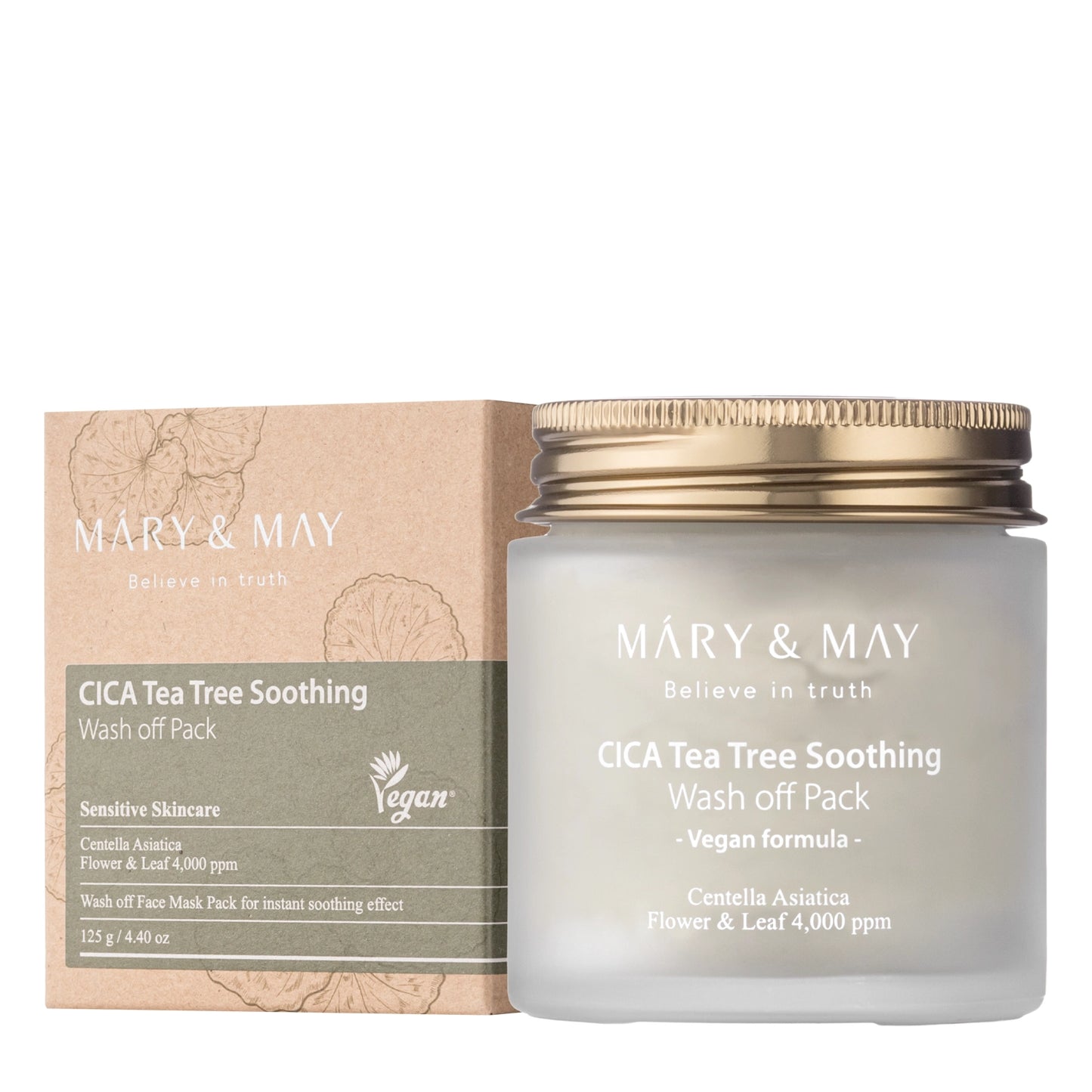 Mary&amp;May - CICA Tea Tree Soothing Wash off Pack Clay Mask 125g