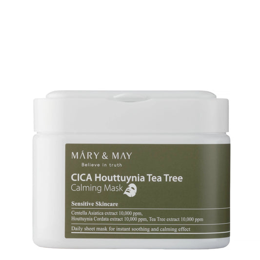 Mary&May - Cica Houttuynia Tea Tree Calming Mask - veido kaukės 30vnt