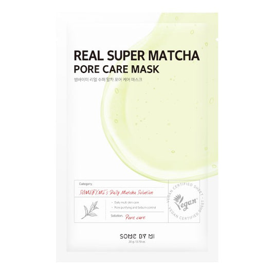 SOMEBYMI Real Super Matcha Pore Care lakštinė veido kaukė su matcha arbata